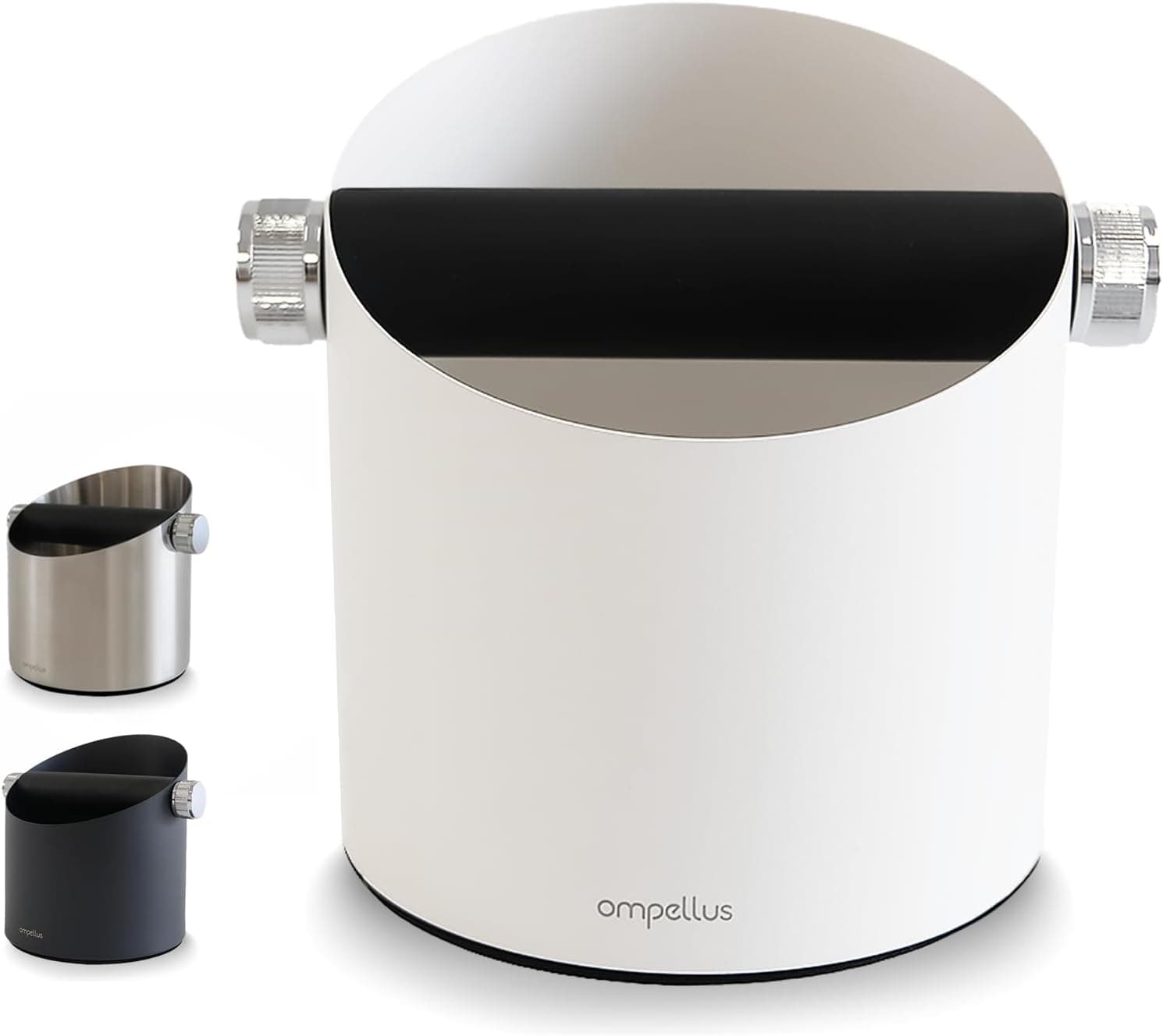 Ompellus Espresso Knock Box, Large Capacity Non-Slip (White)